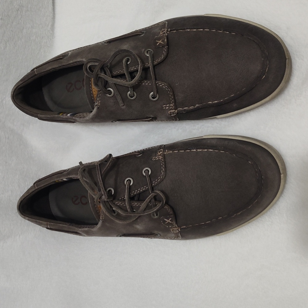 Ecco Shoes Mens Sz 44 EU Leather Gray Brown
